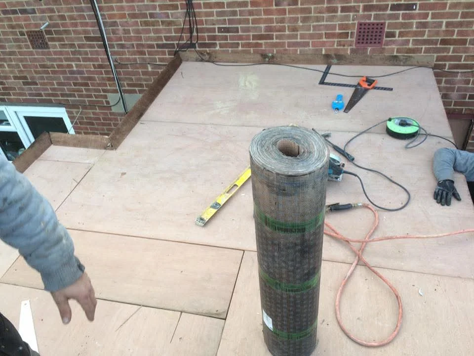 Flat roof deck ready for felt installation